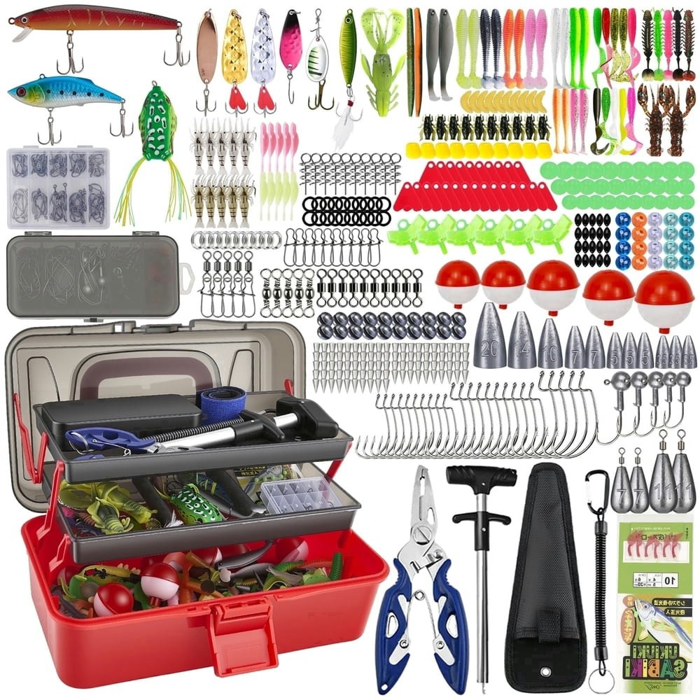 YTAKY 460-Piece 3-Layer Fishing Tackle Box Kit: $39.59