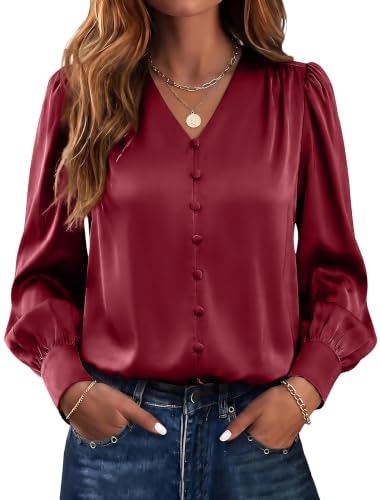 Richstory Women's V-Neck Satin Blouse: $14.24 Richstory Women's V-Neck Satin Blouse: $14.24