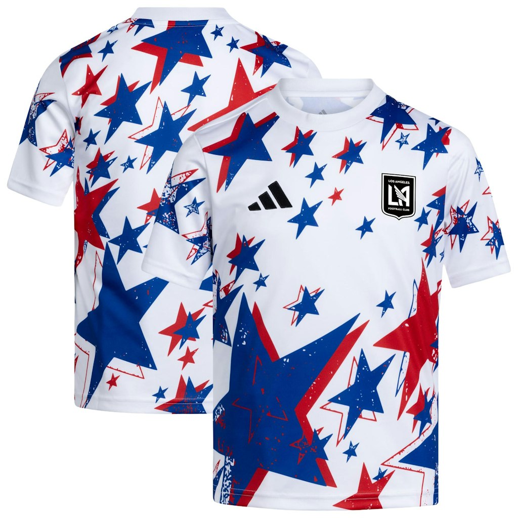 Youth Adidas LAFC 2026 Americana Pre-Match Jersey: $60 Youth Adidas LAFC 2026 Americana Pre-Match Jersey: $60