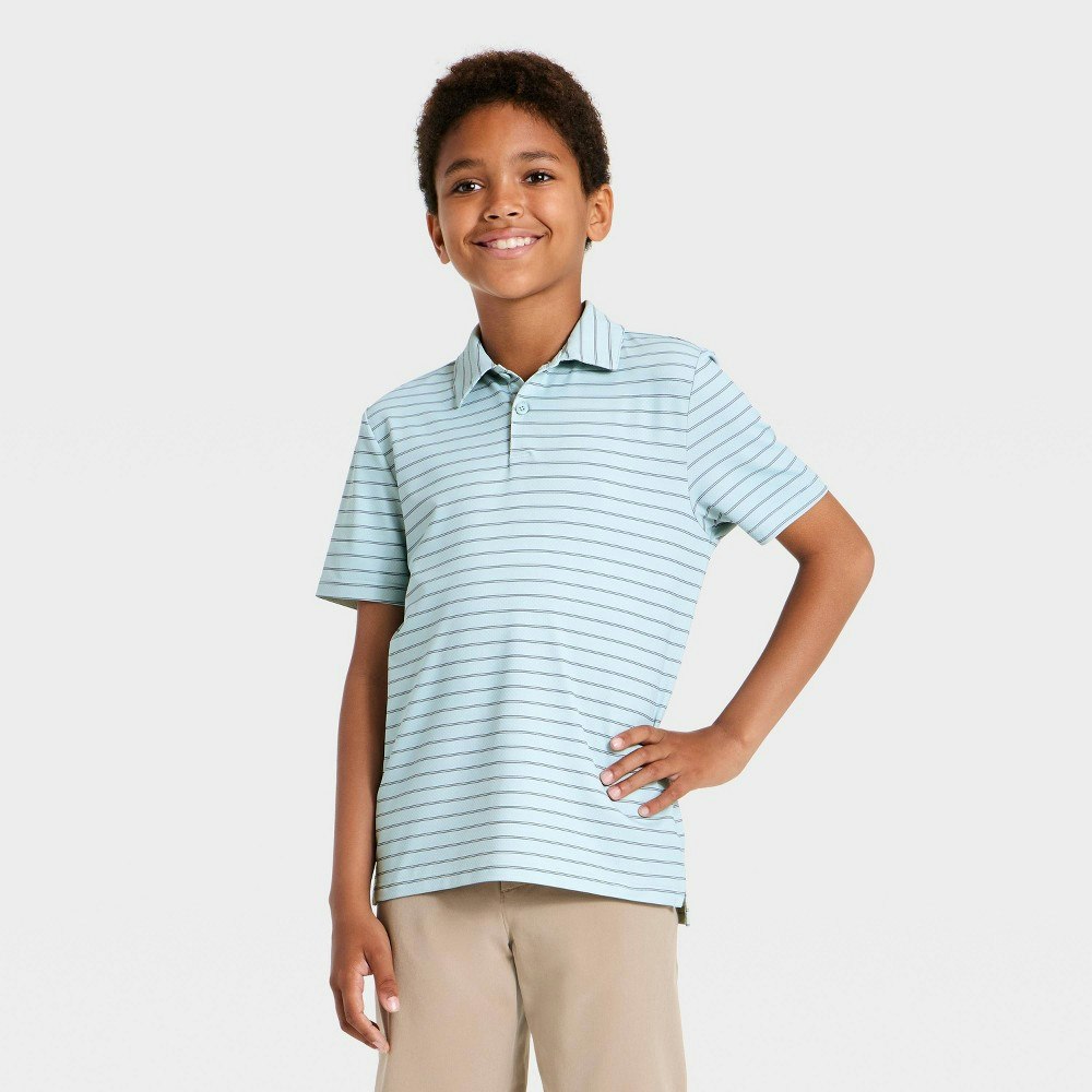 All In Motion Boys' Striped Golf Polo Shirt: $15 All In Motion Boys' Striped Golf Polo Shirt: $15