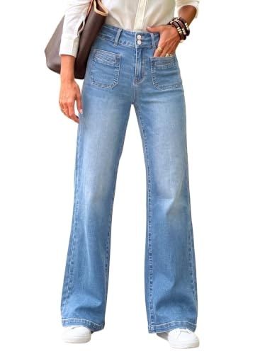 Sidefeel Women's Wide Leg Denim Jeans: $27.98 Sidefeel Women's Wide Leg Denim Jeans: $27.98