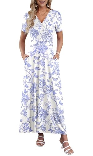 Auselily Women's Floral Maxi Dress: $31.44 Auselily Women's Floral Maxi Dress: $31.44