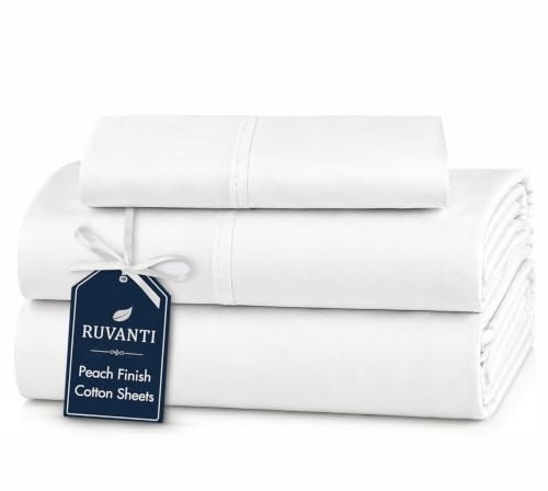 Ruvanti 100% Cotton Percale Twin Sheet Set: $26.20