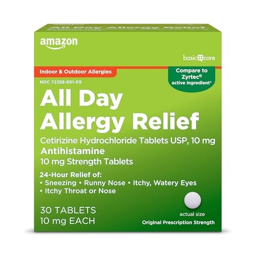 Amazon Basic Care 10mg Cetirizine Allergy Tablets 30-Count: $1.99