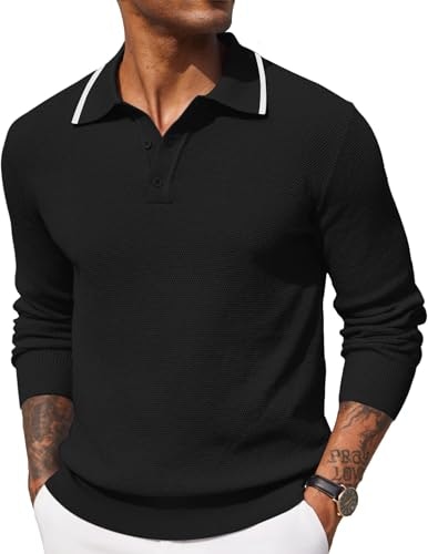Coofandy Men's Long Sleeve Knit Polo Sweater: $28.04 Coofandy Men's Long Sleeve Knit Polo Sweater: $28.04