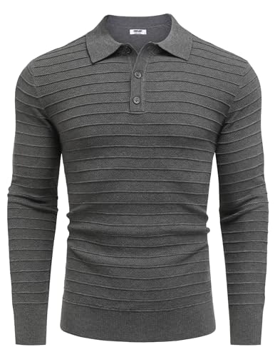 Coofandy Men's Long Sleeve Knit Polo Sweater: $19.98 Coofandy Men's Long Sleeve Knit Polo Sweater: $19.98