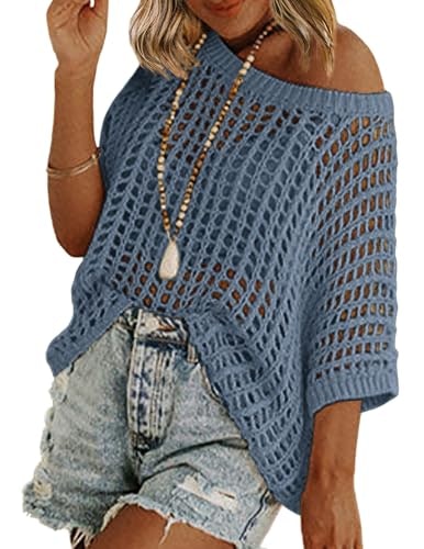 Zeagoo Women's Crochet Summer Shirt: $22.90 Zeagoo Women's Crochet Summer Shirt: $22.90