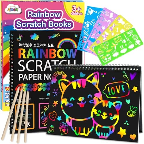 ZMLM Rainbow Scratch Paper Notebook 2-Pack: $8.49