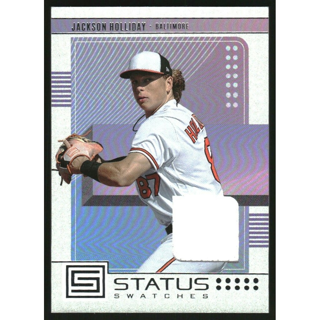 2023 Panini Chronicles Jackson Holliday Status Swatches Card: $10 2023 Panini Chronicles Jackson Holliday Status Swatches Card: $10