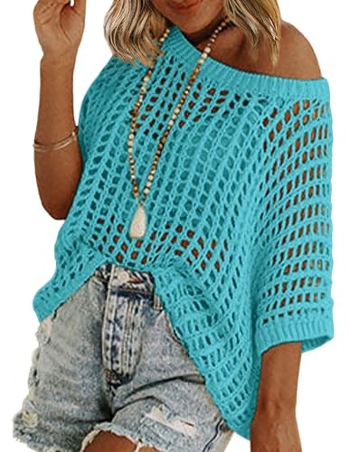 Zeagoo Women's Crochet Short Sleeve Sweater: $22.90 Zeagoo Women's Crochet Short Sleeve Sweater: $22.90