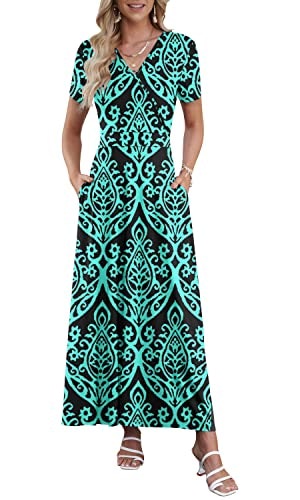 Auselily Women's Floral Maxi Dress: $31.44