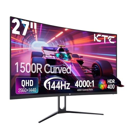 KTC H27S5C 27" 1440p LED FreeSync Curved Monitor: $132.97