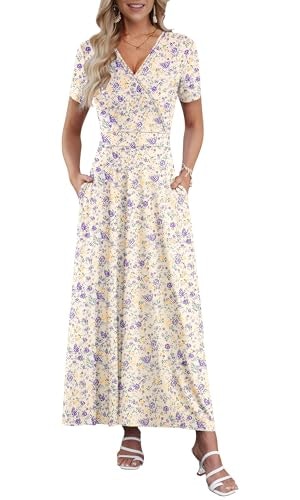 Auselily Women's Floral Maxi Dress: $29.58