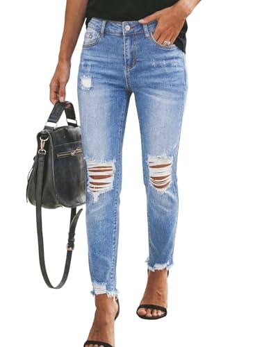 Sidefeel Women's Ripped Stretchy Boyfriend Jeans: $23.79 Sidefeel Women's Ripped Stretchy Boyfriend Jeans: $23.79