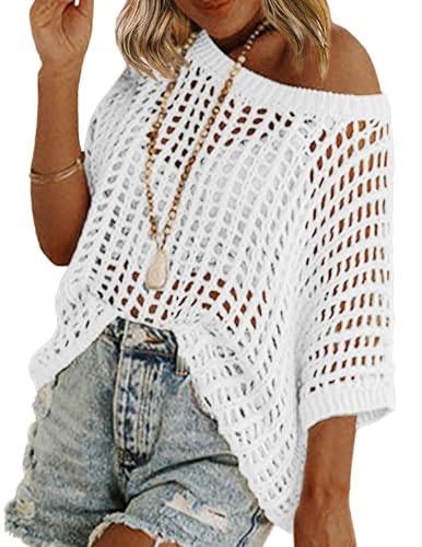 Zeagoo Off-Shoulder Short-Sleeve Sweater: $23.84 Zeagoo Off-Shoulder Short-Sleeve Sweater: $23.84