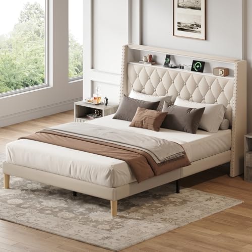 WLive Queen Size Upholstered Wingback Bed Frame: $118.99 WLive Queen Size Upholstered Wingback Bed Frame: $118.99