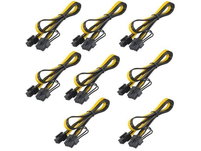 6-Pin Male to 8-Pin Male PCIe GPU Power Extension Cable 8-Pack: $37.49