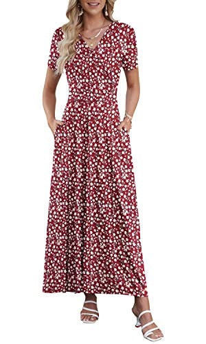 Auselily Women's Floral Maxi Dress: $31.44