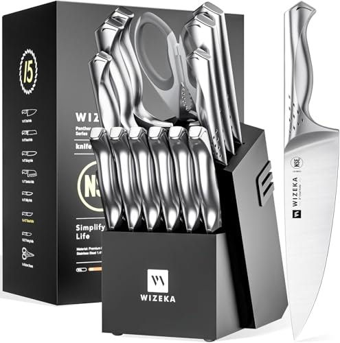 Wizeka 15-Piece Knife Set with Block: $86.62 Wizeka 15-Piece Knife Set with Block: $86.62