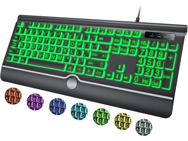 Large Print Backlit Computer Keyboard with Wrist Rest: $51.46 Large Print Backlit Computer Keyboard with Wrist Rest: $51.46