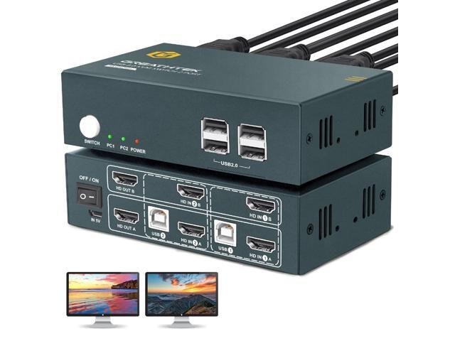 2-Port Dual Monitor 4K HDMI KVM Switch: $63.76 2-Port Dual Monitor 4K HDMI KVM Switch: $63.76