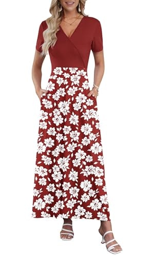 Auselily Women's Floral Maxi Dress: $31.44
