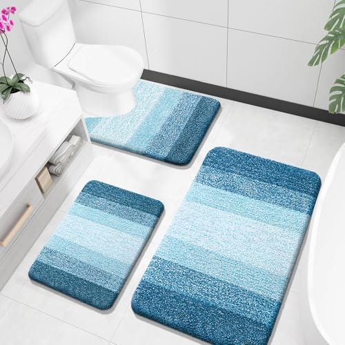 Olanly Microfiber Bathroom Rug 3-Piece Set: $45.98