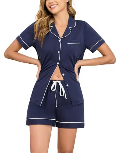 Halcyeen Women's Cotton Pajama Short Set: $18.98