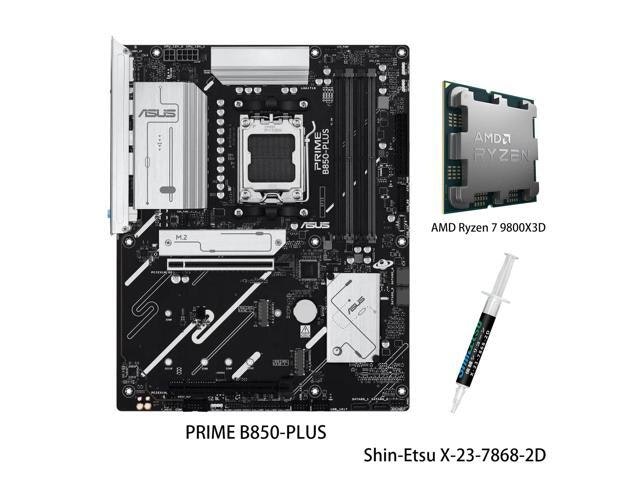 ASUS Prime B850-PLUS Motherboard and AMD Ryzen 7 9800X3D CPU Combo: $1,059.99 ASUS Prime B850-PLUS Motherboard and AMD Ryzen 7 9800X3D CPU Combo: $1,059.99