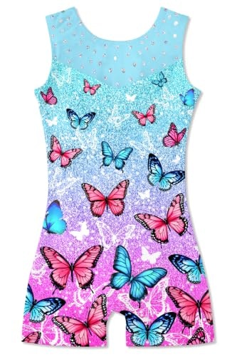 Uideazone Girls' Neon Butterfly Gymnastics Leotard: $5.69