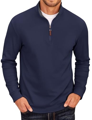 Coofandy Men's 1/4 Zip Long Sleeve Golf Pullover: $27.19