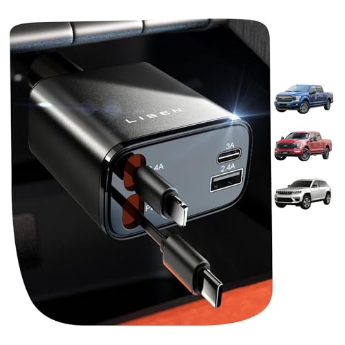 Lisen 69W 4-in-1 Retractable USB-C Car Charger: $28.49