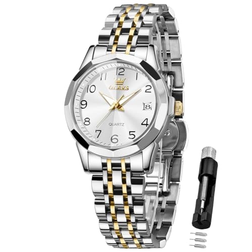 Olevs Women's Silver Stainless Steel Analog Dress Watch: $36.35