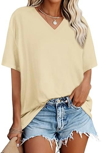 Women's V-Neck Oversized T-Shirt: $9.98 Women's V-Neck Oversized T-Shirt: $9.98