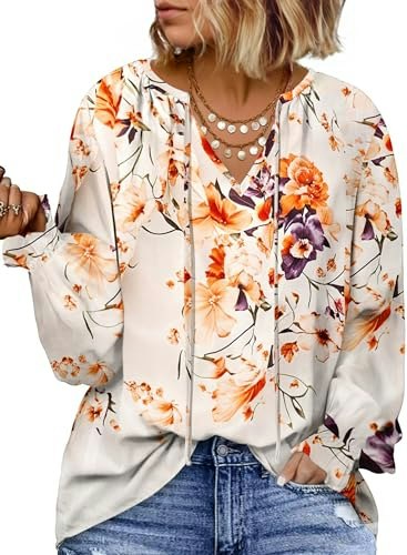 Eytino Women's Plus Size Floral Blouse 4X: $19.99 Eytino Women's Plus Size Floral Blouse 4X: $19.99