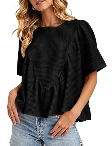 Ziqoty Women's Short Sleeve Peplum Babydoll Top: $22.77 Ziqoty Women's Short Sleeve Peplum Babydoll Top: $22.77