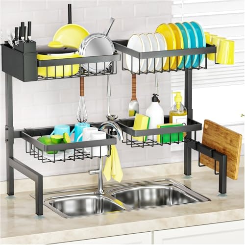 Snslexh 2-Tier Over-the-Sink Dish Drying Rack with 4 Baskets: $22.97 Snslexh 2-Tier Over-the-Sink Dish Drying Rack with 4 Baskets: $22.97
