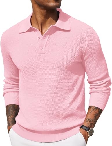 Coofandy Men's Knitted Long Sleeve Polo Sweater: $28.04 Coofandy Men's Knitted Long Sleeve Polo Sweater: $28.04