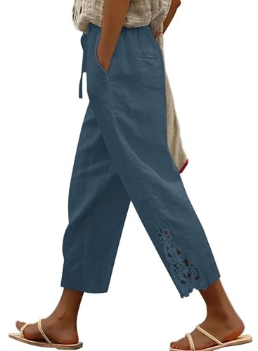 Angerella Women's Cotton Linen Drawstring Lounge Pants: $26.38 Angerella Women's Cotton Linen Drawstring Lounge Pants: $26.38