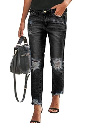 Sidefeel Women's Ripped Stretchy Boyfriend Jeans: $31.44