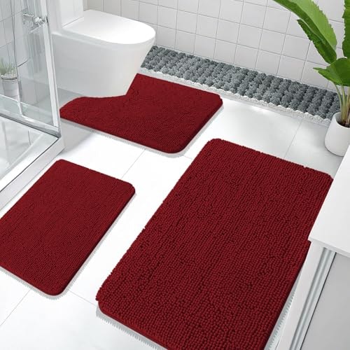 Olanly 3-Piece Chenille Bathroom Rug Set: $48.44 Olanly 3-Piece Chenille Bathroom Rug Set: $48.44