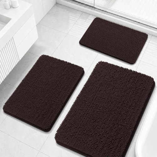 Olanly Chenille 3-Piece Bathroom Rug Set: $49.29 Olanly Chenille 3-Piece Bathroom Rug Set: $49.29