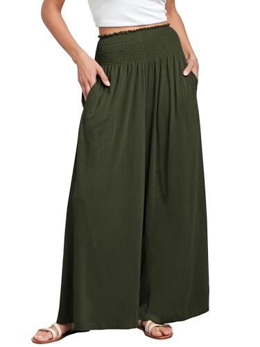 Anrabess Women's Wide Leg Smocked Waist Palazzo Pants: $19.98 Anrabess Women's Wide Leg Smocked Waist Palazzo Pants: $19.98