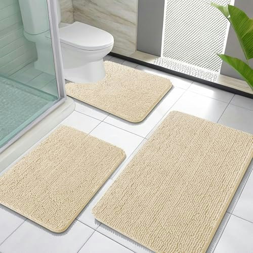 Olanly 3-Piece Chenille Bathroom Rug Set: $42.49 Olanly 3-Piece Chenille Bathroom Rug Set: $42.49
