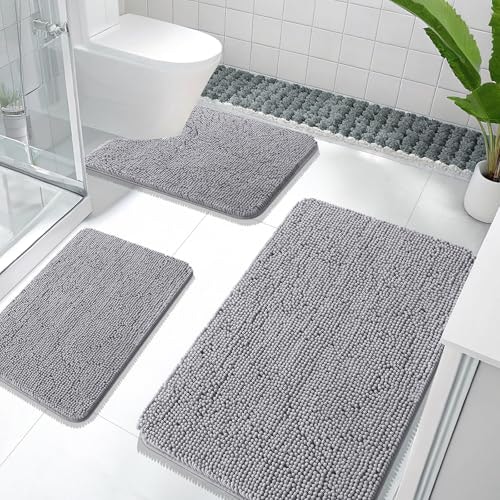 Olanly 3-Piece Chenille Bathroom Rug Set: $43.98 Olanly 3-Piece Chenille Bathroom Rug Set: $43.98