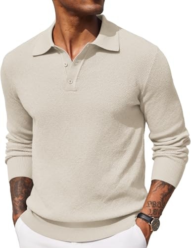 Coofandy Men's Long Sleeve Knit Polo Sweater: $27.98 Coofandy Men's Long Sleeve Knit Polo Sweater: $27.98