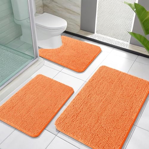 Olanly Chenille Bathroom Rug 3-Piece Set: $44.19
