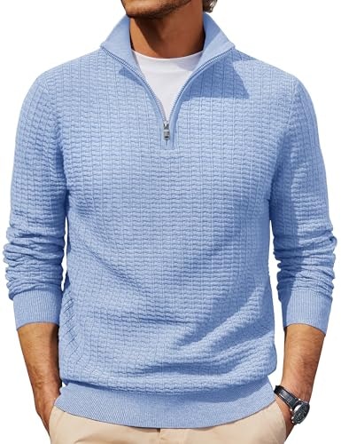 Cotrasen Men's Quarter-Zip Knit Sweater: $33.98