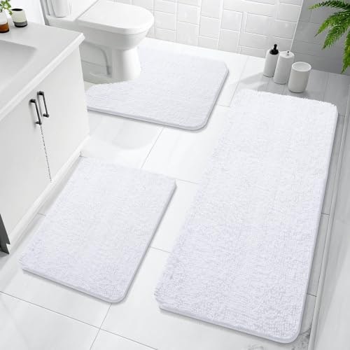 Olanly 3-Piece Chenille Bathroom Rug Set: $48.44