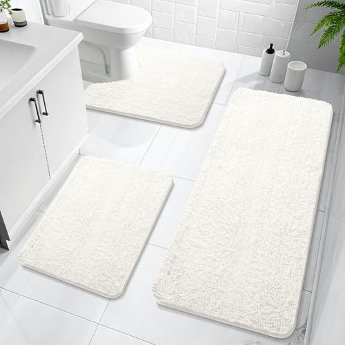Olanly 3-Piece Chenille Bathroom Rug Set: $52.69 Olanly 3-Piece Chenille Bathroom Rug Set: $52.69